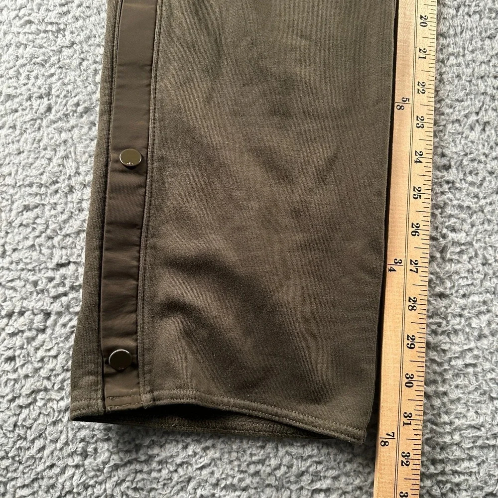 ALO Yoga Courtside Tearaway Side Snap Button Pant Womens Size S Olive Lounge